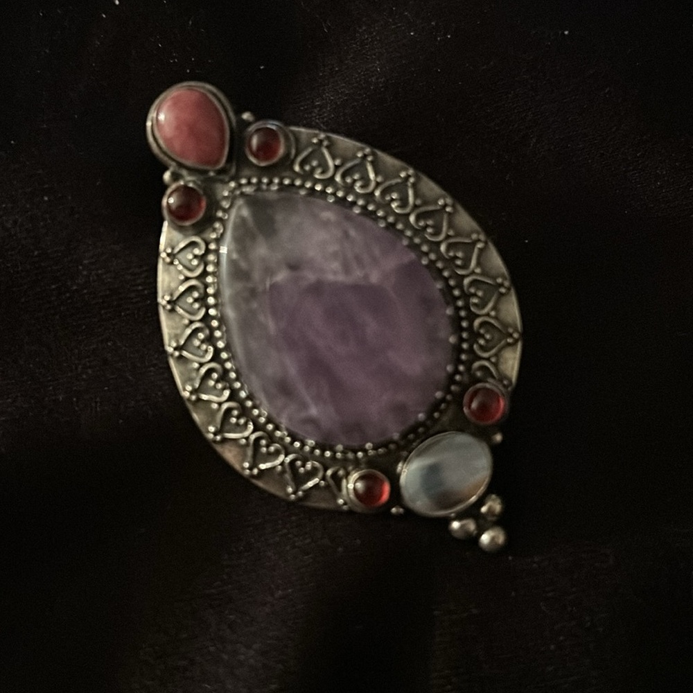 Carolyn Pollack Relios 925, Amethyst Garnet Mother of Pearl Pink Stone